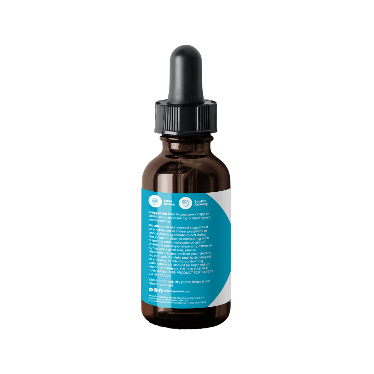 Suggested Use label for HempMeds Delta 9 THC Oil wtih a white background.