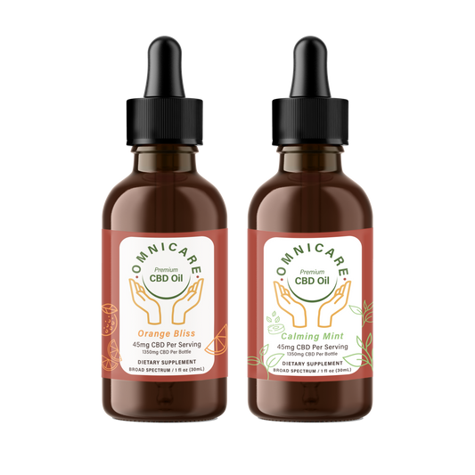 Organic CBD Tincture – 45mg Value Pack Calming Mint flavor from OmniCare CBD.