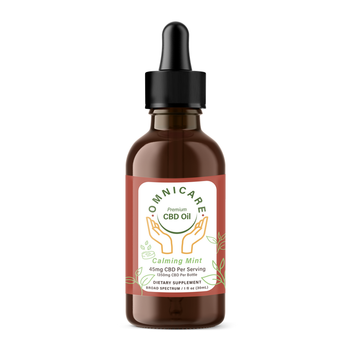 Organic CBD Tincture – Calming Mint flavor 45MG from OmniCare CBD.