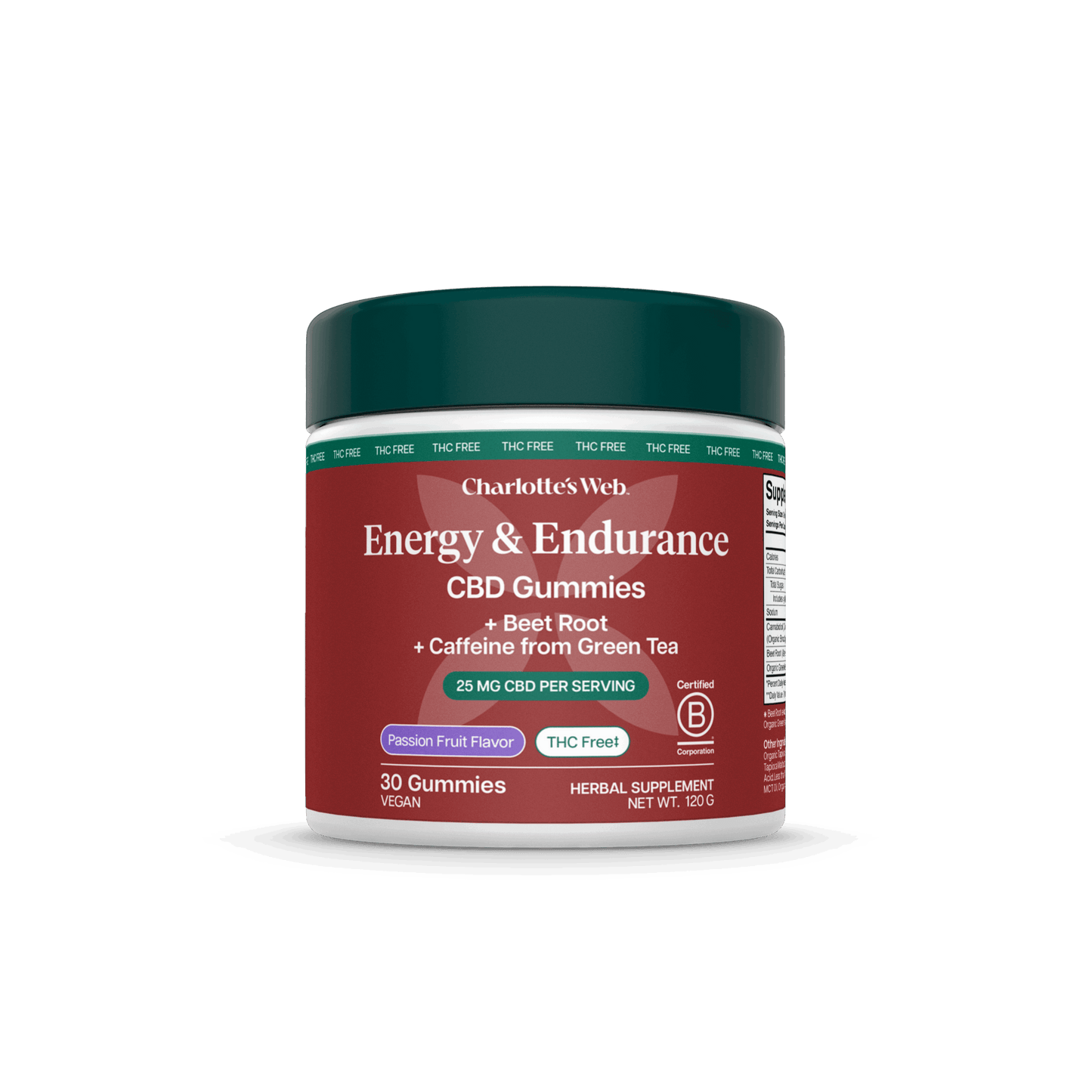 ENERGY & ENDURANCE GUMMY 25MG  - Passion Fruit flavor, 30 gummies.
