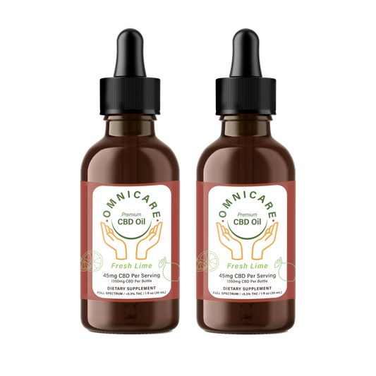 Organic Full Spectrum CBD Tincture 45mg Value Pack - Fresh Lime flavor from OmniCare CBD.