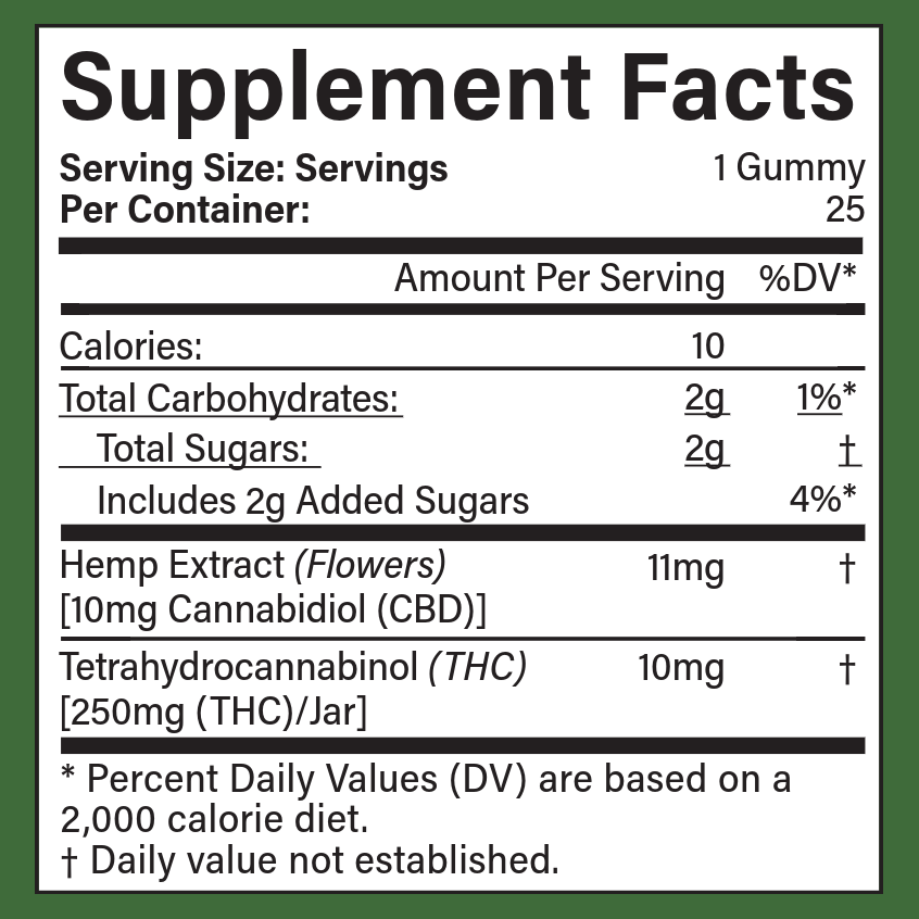 10MG THC GUMMIES - Blackberry Lime