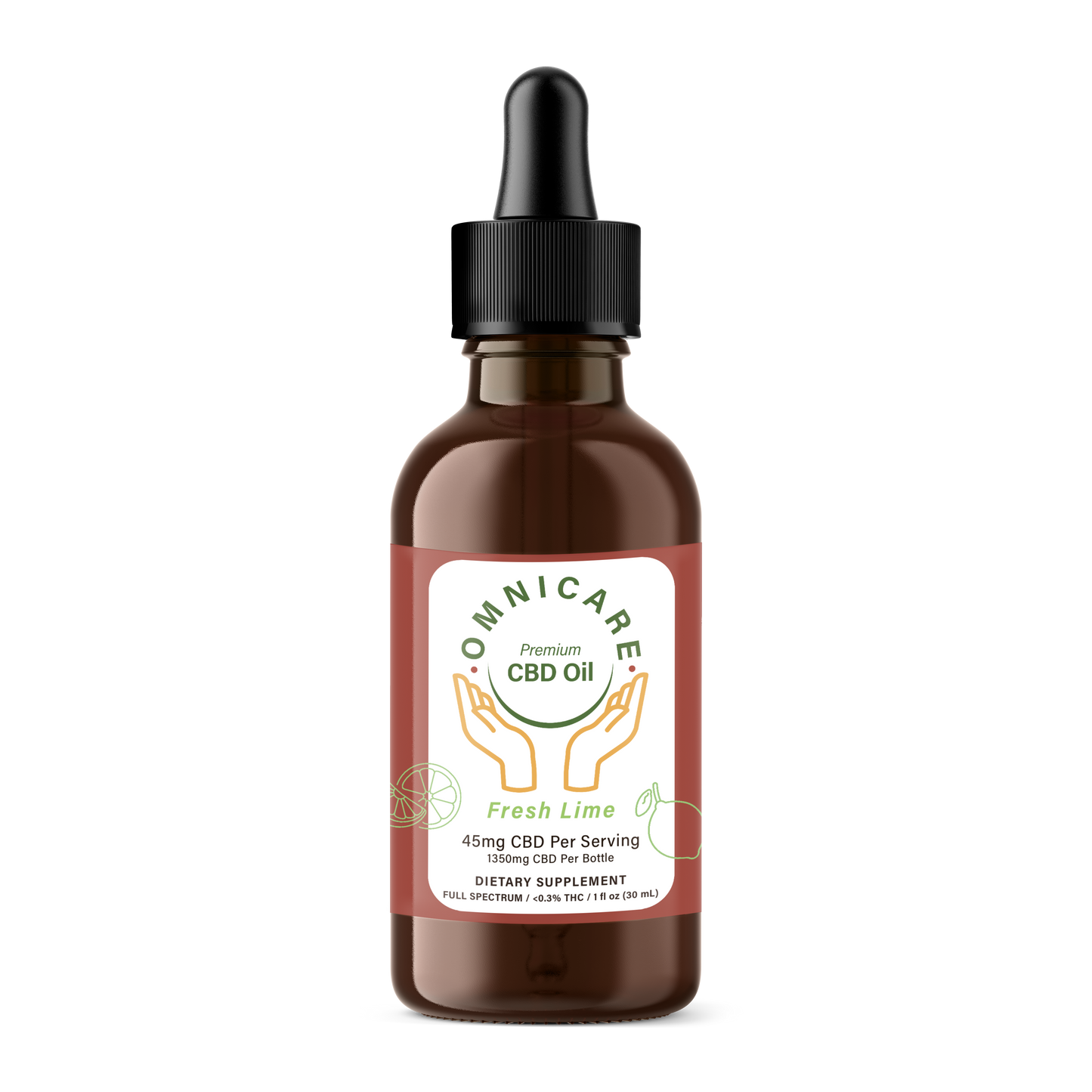 Organic Full Spectrum CBD Tincture 45mg - Fresh Lime flavor from OmniCare CBD.