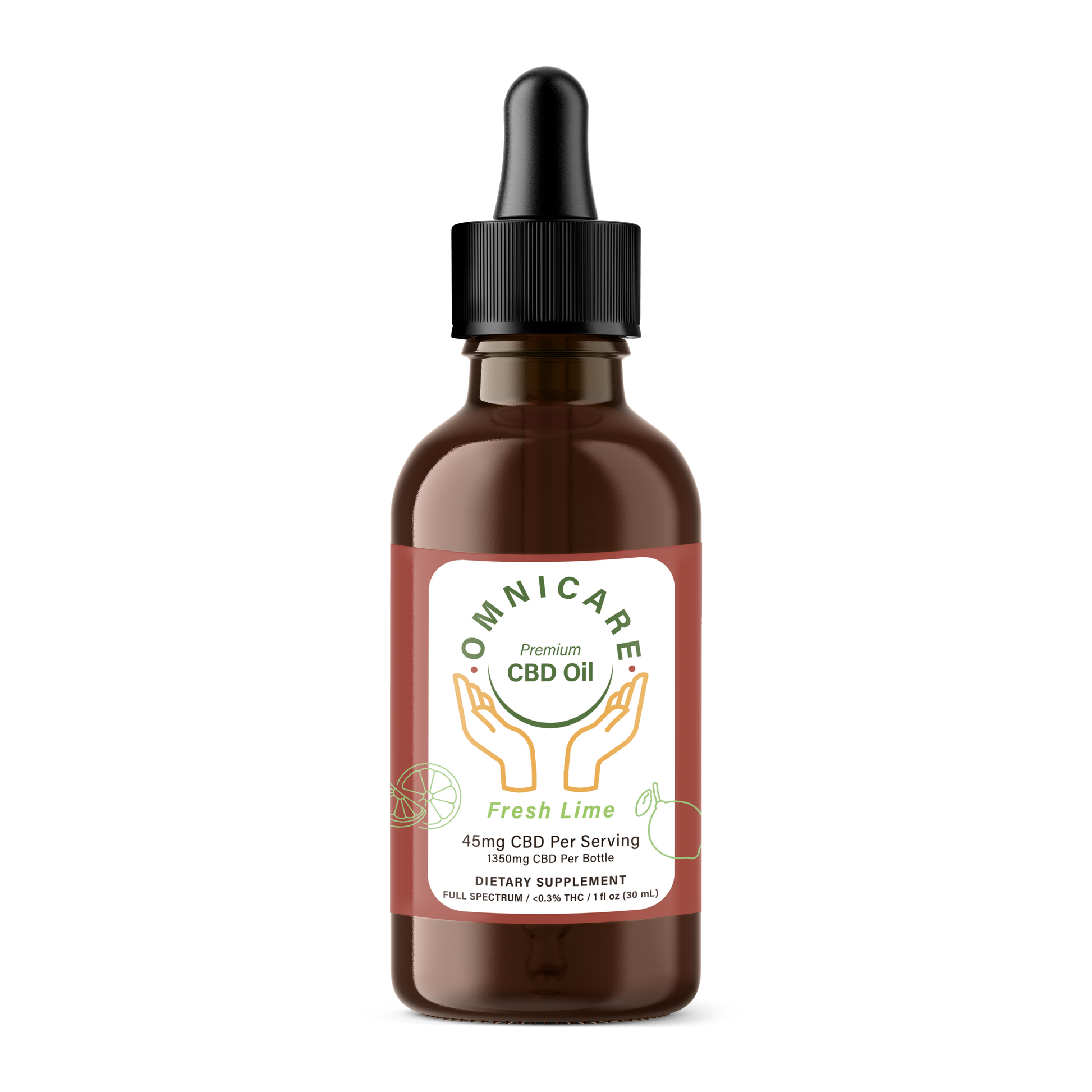 Organic Full Spectrum CBD Tincture 45mg - Fresh Lime flavor from OmniCare CBD.