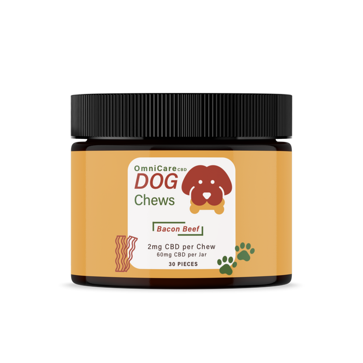 CBD pet chews from OmniCare CBD’s CBD for Pets collection, formulated to support pet wellness, calmness, and overall health.