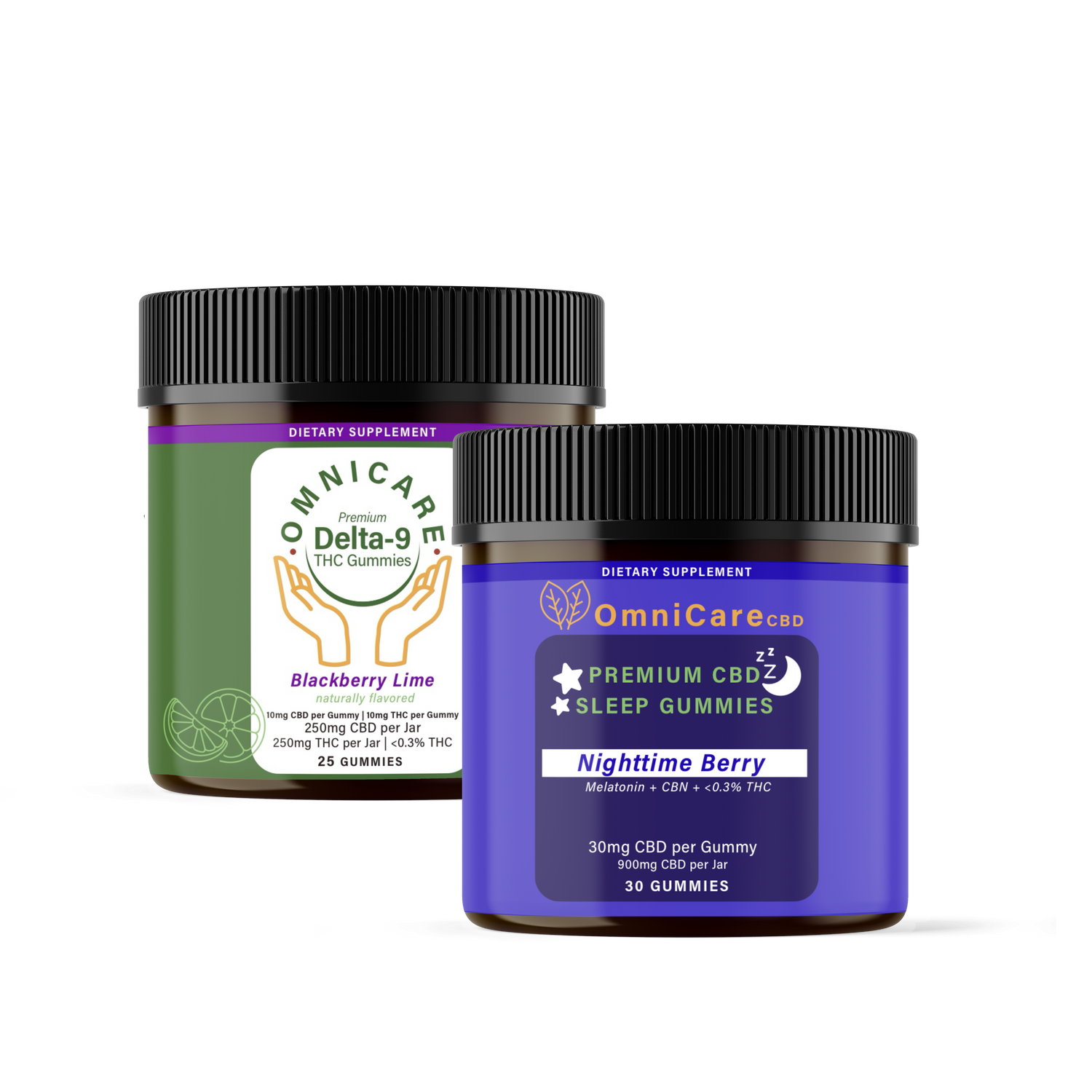 Sleep & Chill Bundle featuring CBD and THC gummies for relaxation, stress relief, and restful sleep.