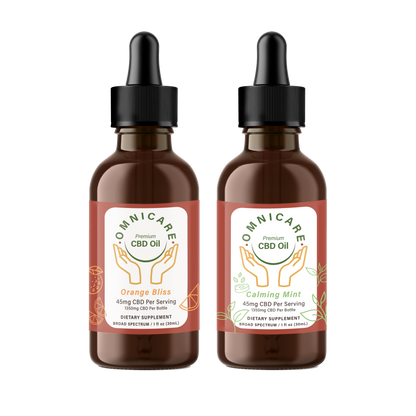 Organic CBD Tincture – 45mg Value Pack Calming Mint flavor from OmniCare CBD.
