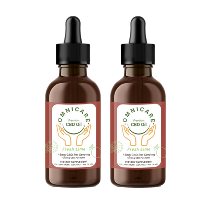 Organic Full Spectrum CBD Tincture 45mg Value Pack - Fresh Lime flavor from OmniCare CBD. 