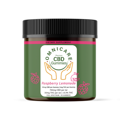 ORGANIC FULL SPECTRUM CBD GUMMIES 25MG - Raspberry Lemonade