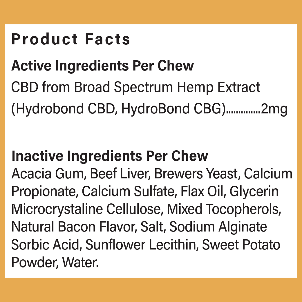 CBD DOG CHEWS 2MG CBD - Beef