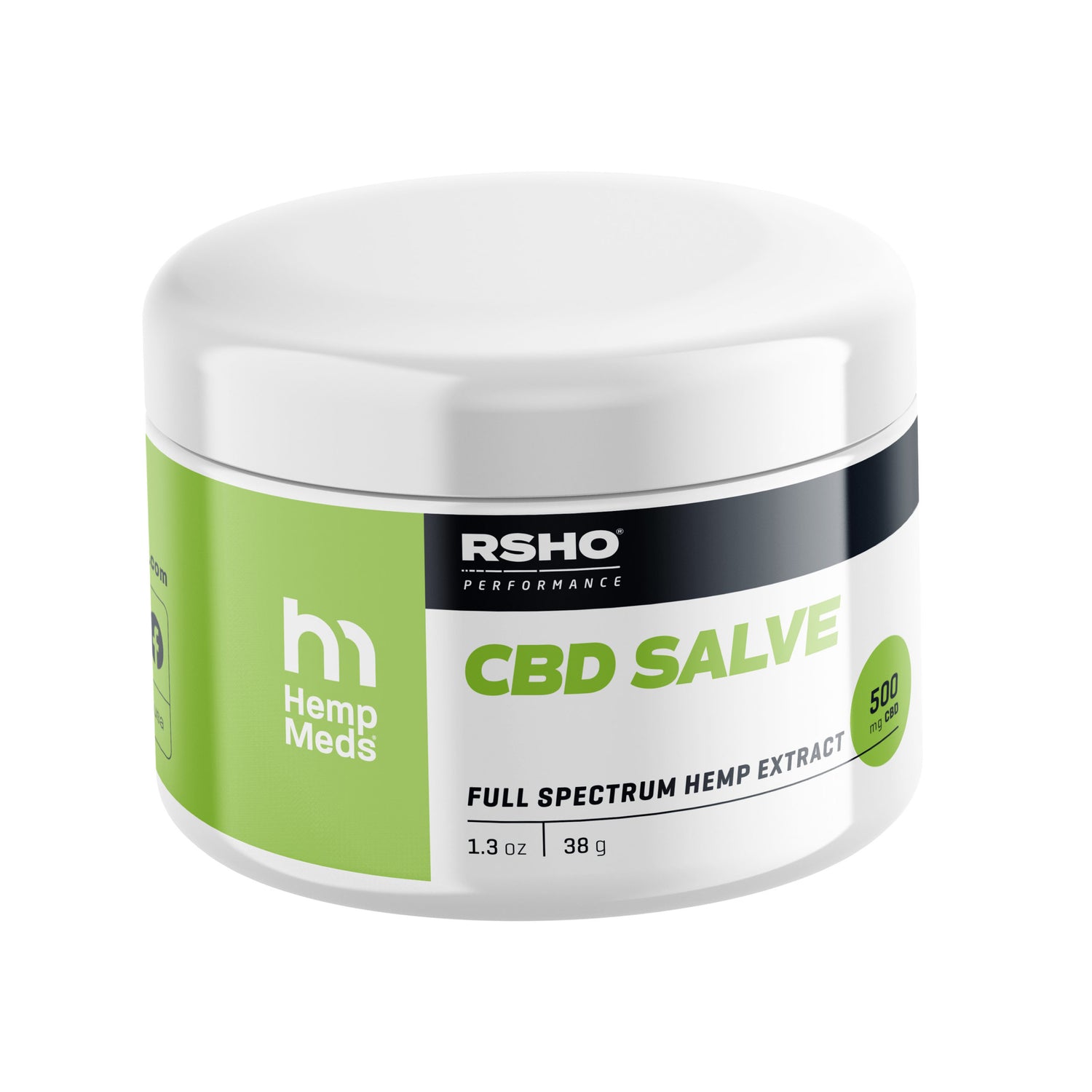 RSHO CBD SALVE 1.3OZ with a white background. 