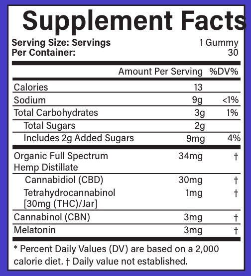 CBD SLEEP GUMMIES WITH CBN & THC - Nighttime Berry