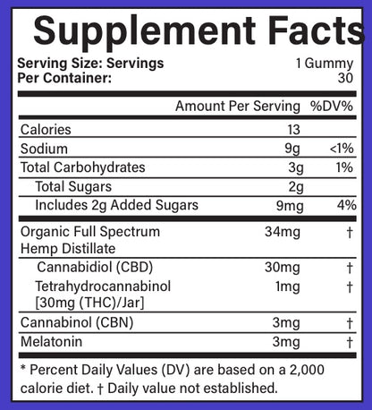 CBD SLEEP GUMMIES WITH CBN & THC - Nighttime Berry