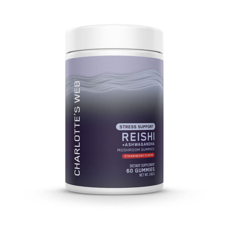 STRESS SUPPORT WITH REISHI & ASHWAGANDHA MUSHROOM GUMMY - Strawberry flaovr. 