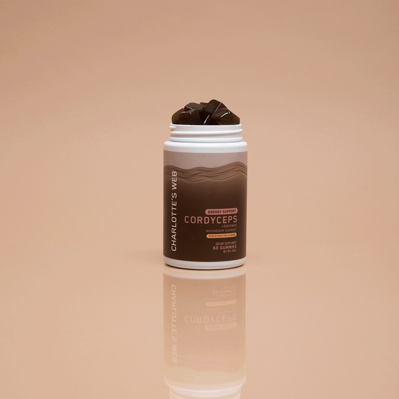 GOMITAS DE CORDYCEPS Y HONGOS SHIITAKE PARA ENERGIZAR - Té helado de melocotón